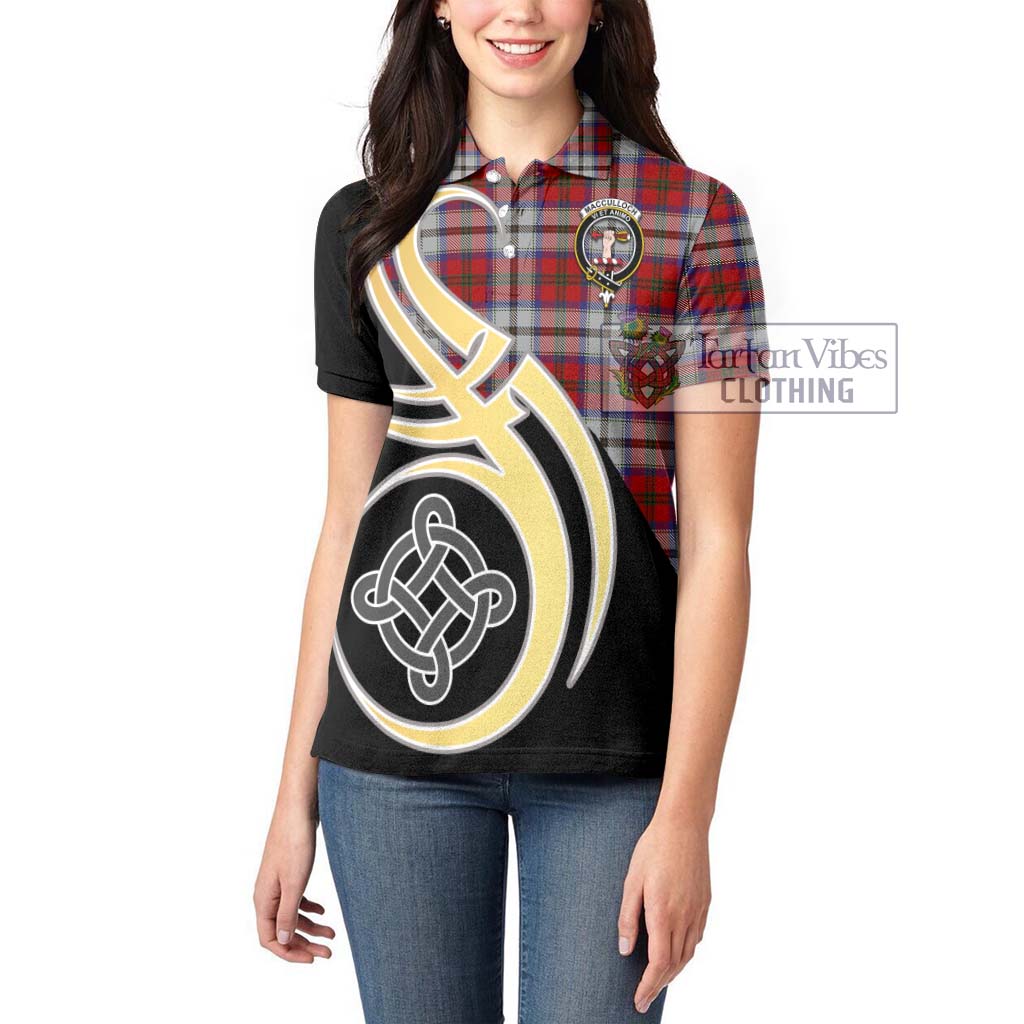 MacCulloch Dress Tartan Women's Polo Shirt with Family Crest and Celtic Symbol Style Women - Tartan Vibes Clothing