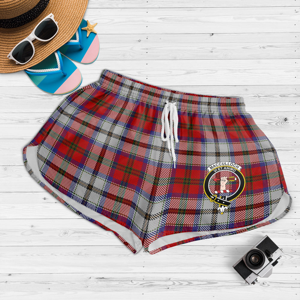 macculloch-dress-tartan-womens-shorts-with-family-crest