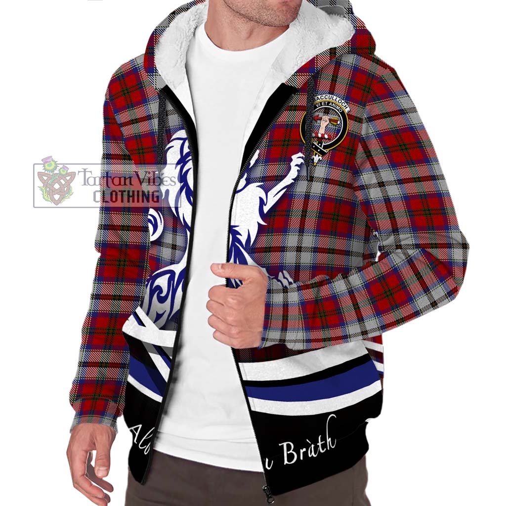 Tartan Vibes Clothing MacCulloch Dress Tartan Sherpa Hoodie with Alba Gu Brath Regal Lion Emblem