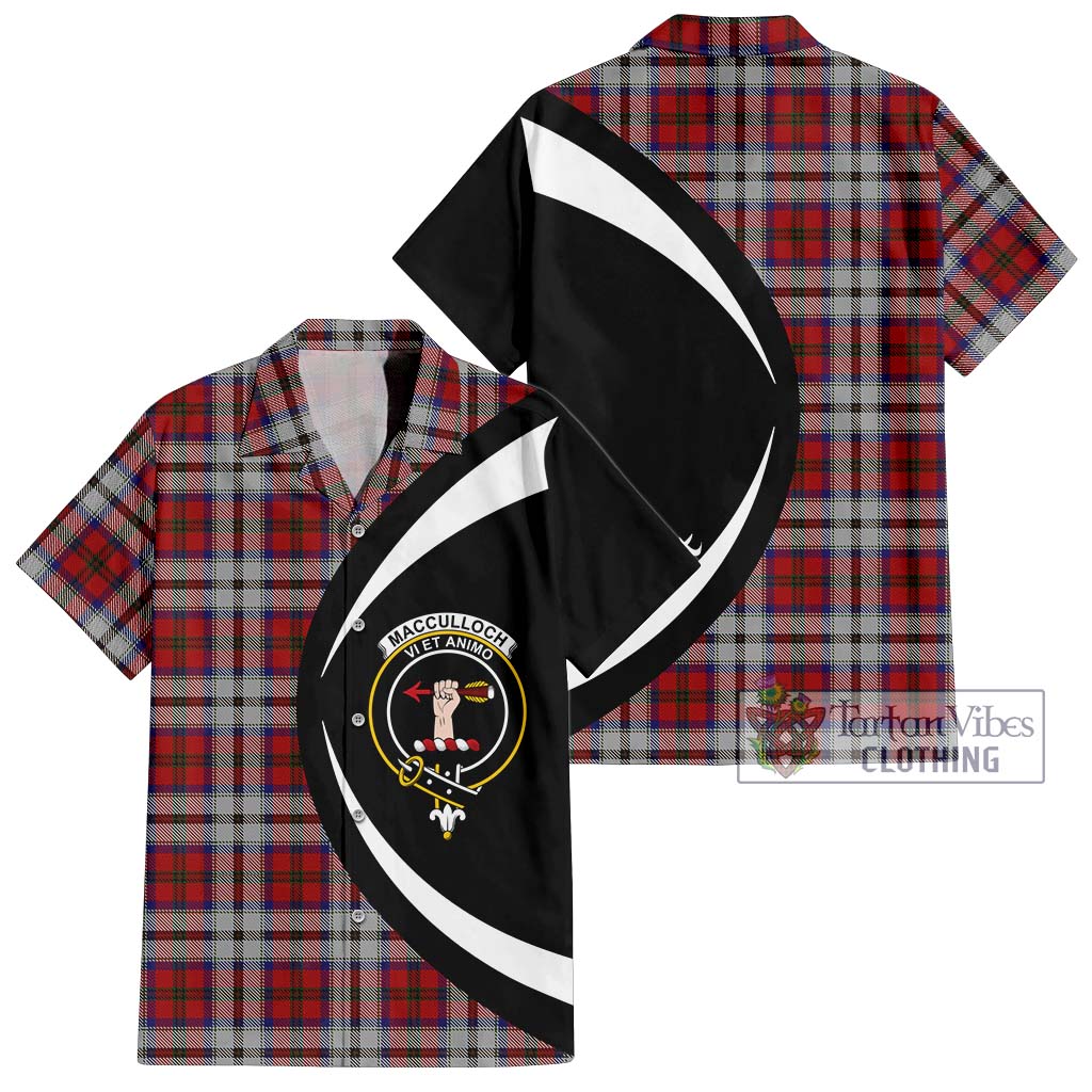 MacCulloch Dress Tartan Short Sleeve Button Up with Family Crest Circle Style Kid - Tartan Vibes Clothing