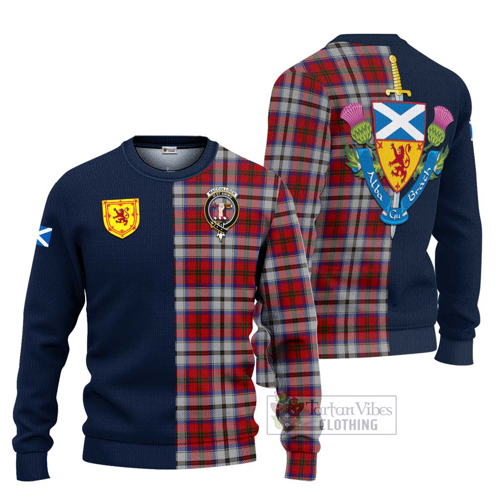 Tartan Vibes Clothing MacCulloch Dress Tartan Knitted Sweater with Scottish Lion Royal Arm Half Style