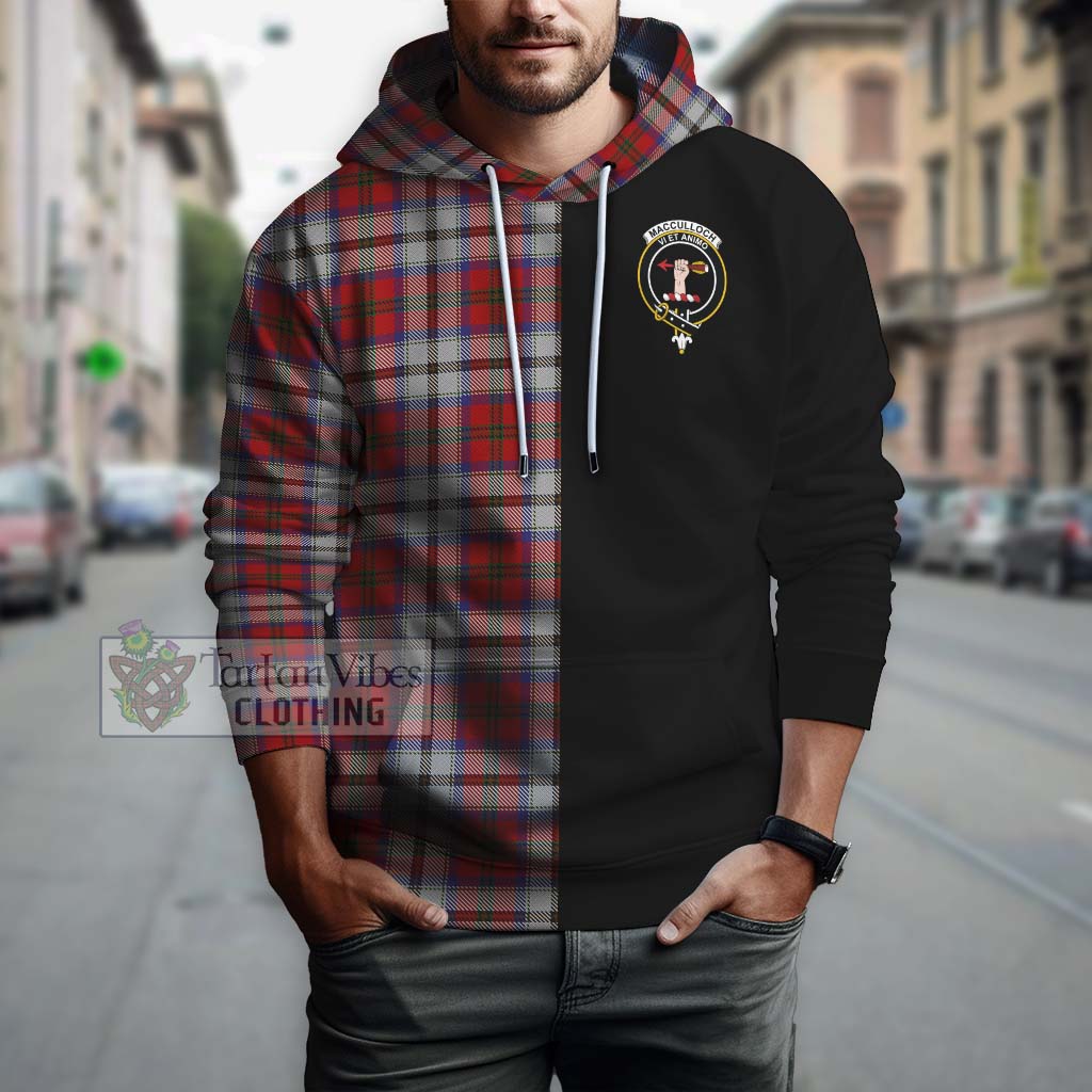 Tartan Vibes Clothing MacCulloch Dress Tartan Hoodie with Family Crest and Half Of Me Style