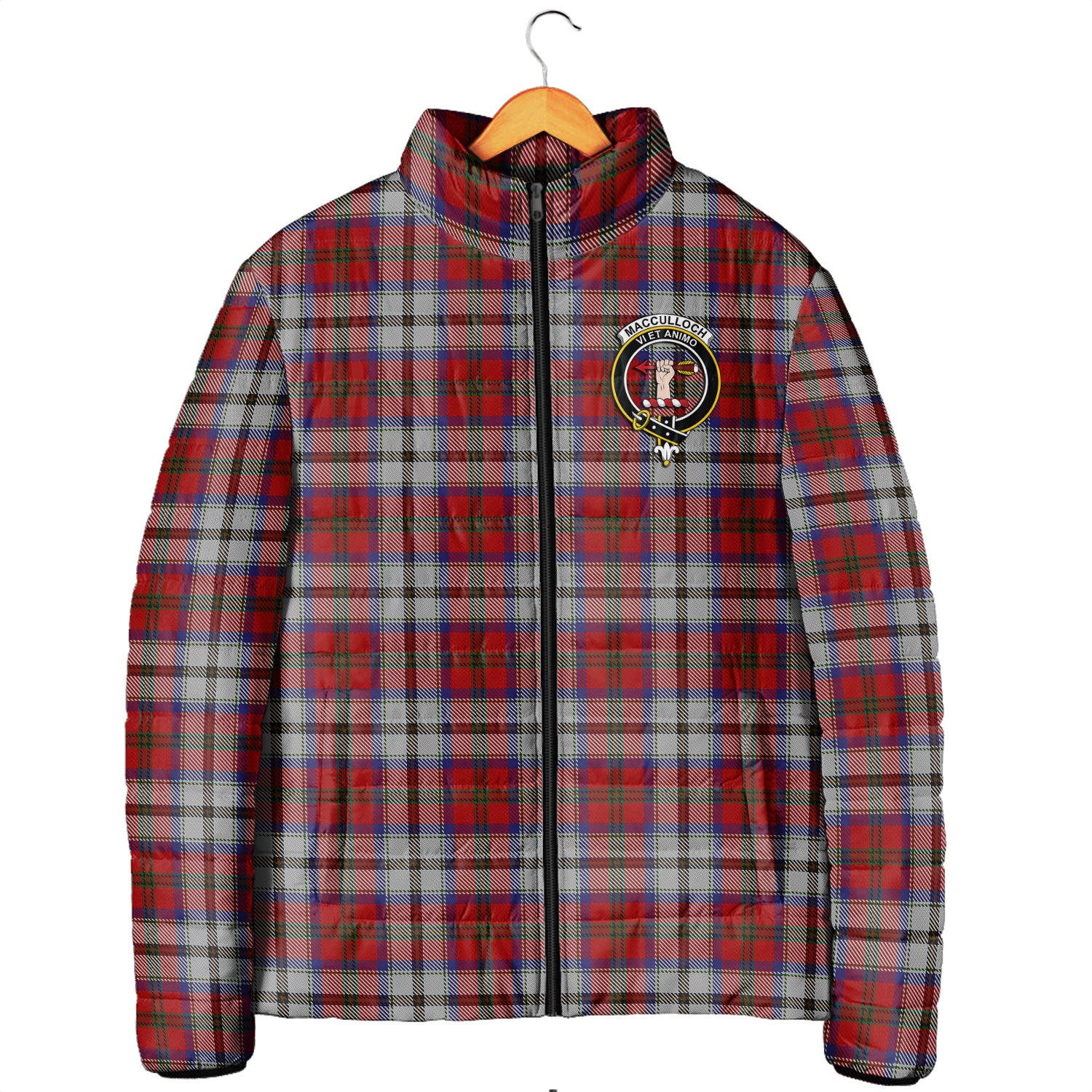 MacCulloch Dress Tartan Padded Jacket with Family Crest Men's Padded Jacket - Tartan Vibes Clothing