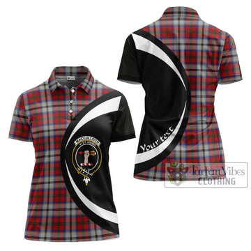 MacCulloch Dress Tartan Women's Polo Shirt with Family Crest Circle Style