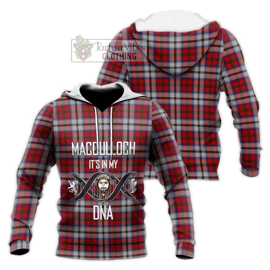 Tartan Vibes Clothing MacCulloch Dress Tartan Knitted Hoodie with Family Crest DNA In Me Style