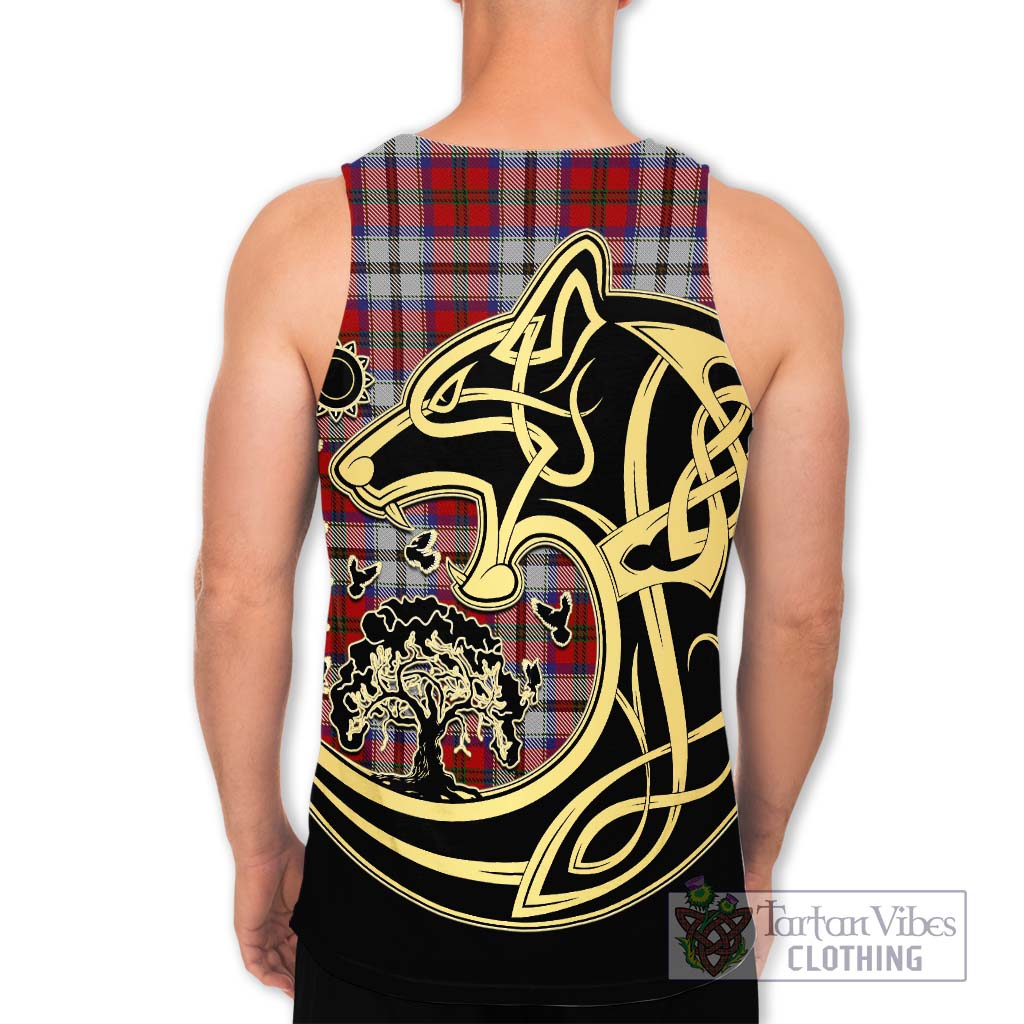 Tartan Vibes Clothing MacCulloch Dress Tartan Men's Tank Top with Family Crest Celtic Wolf Style