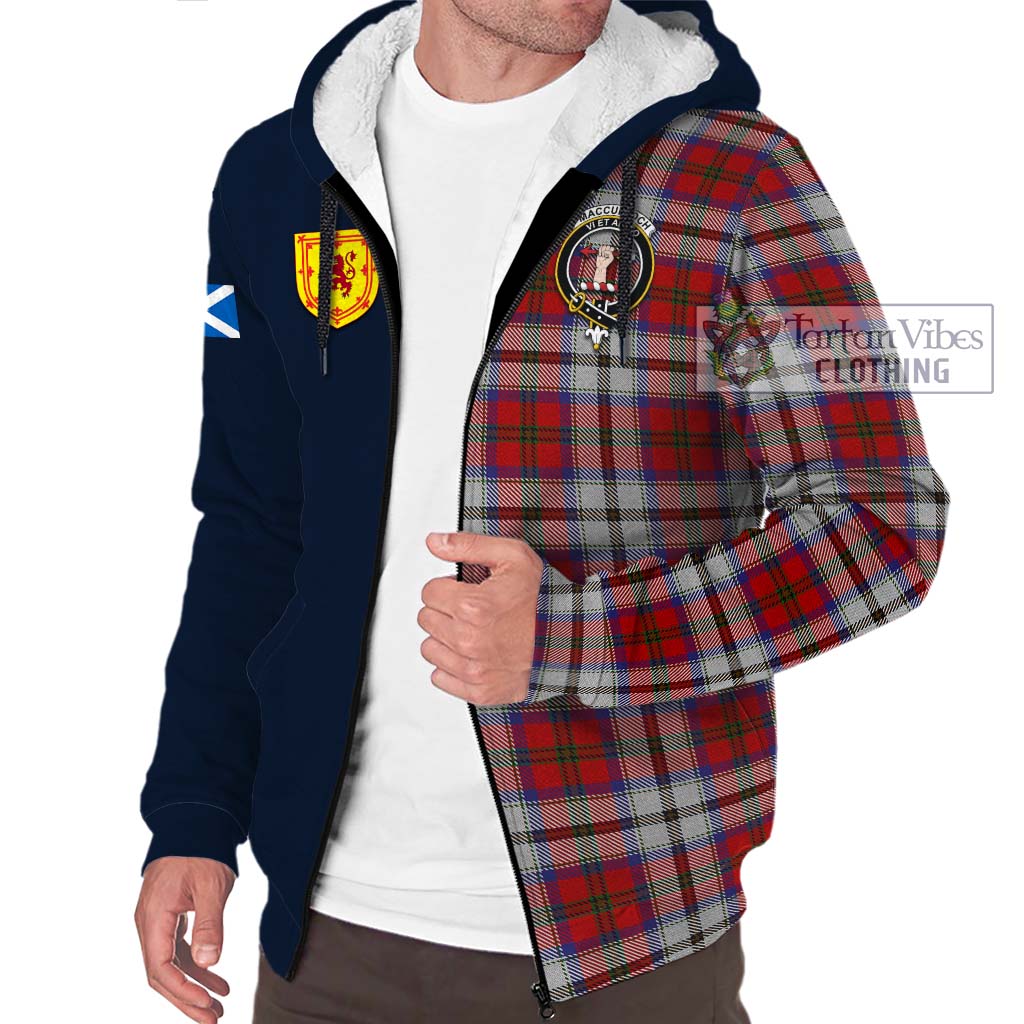 Tartan Vibes Clothing MacCulloch Dress Tartan Sherpa Hoodie with Scottish Lion Royal Arm Half Style