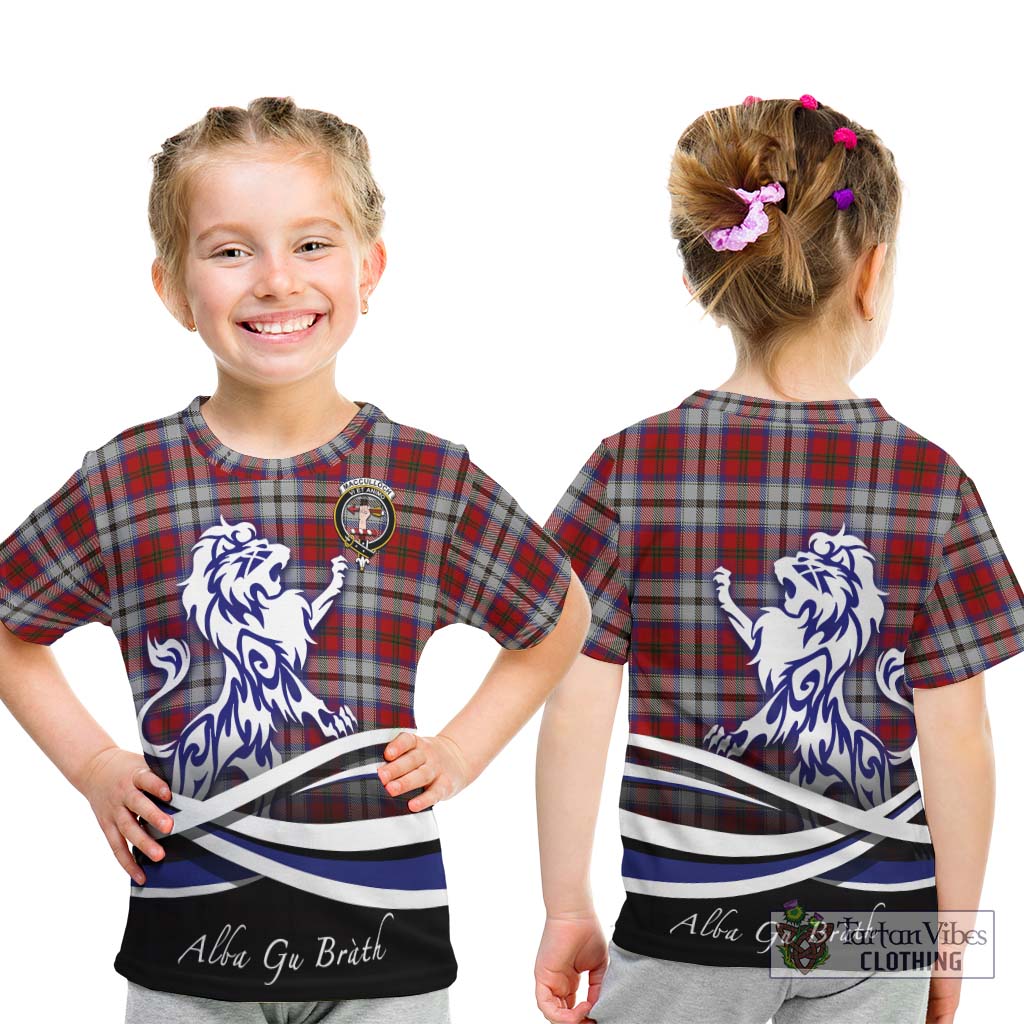 Tartan Vibes Clothing MacCulloch Dress Tartan Kid T-Shirt with Alba Gu Brath Regal Lion Emblem