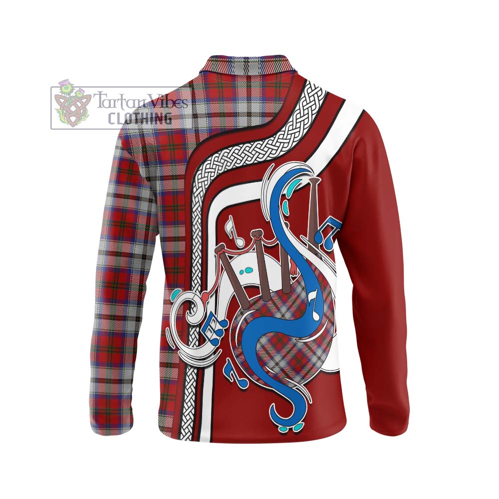 Tartan Vibes Clothing MacCulloch Dress Tartan Long Sleeve Polo Shirt with Epic Bagpipe Style