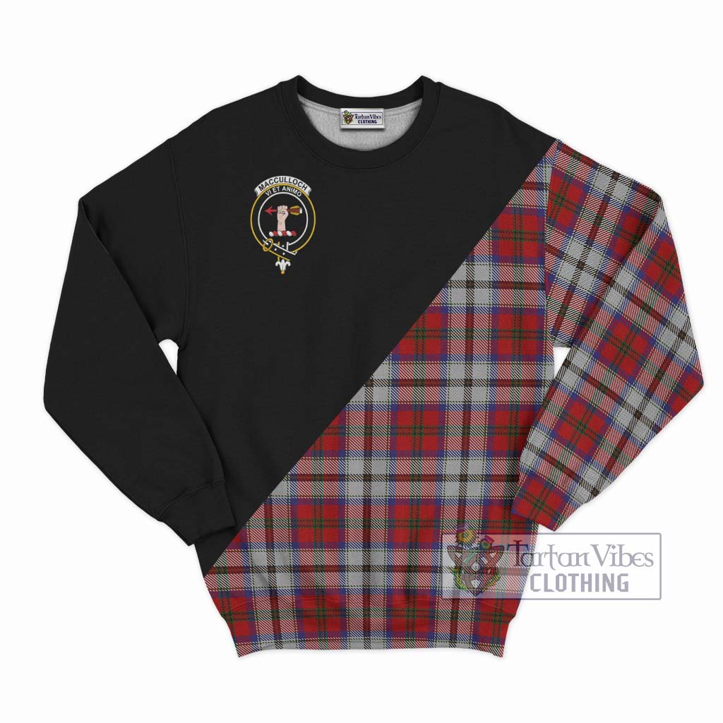 Tartan Vibes Clothing MacCulloch Dress Tartan Sweatshirt with Family Crest and Military Logo Style