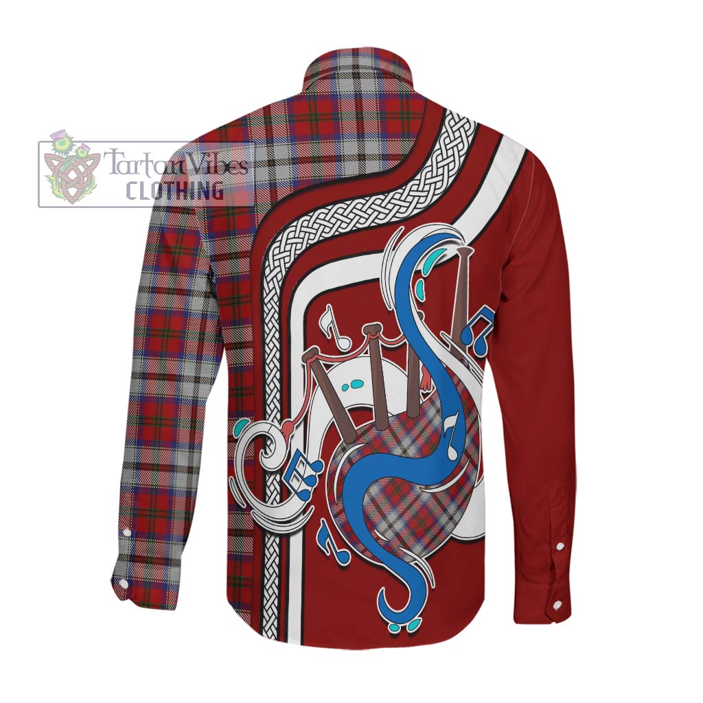 Tartan Vibes Clothing MacCulloch Dress Tartan Long Sleeve Button Shirt with Epic Bagpipe Style