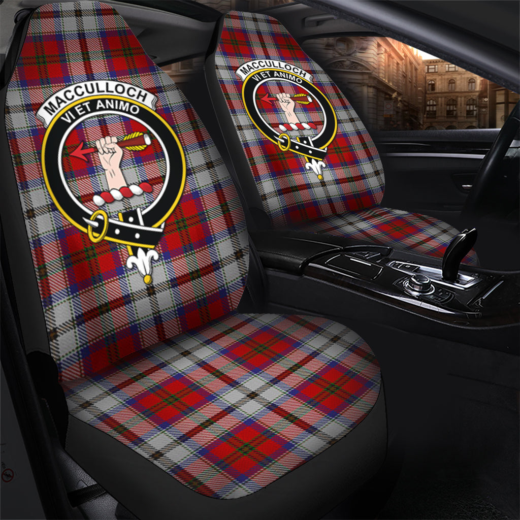 MacCulloch Dress Tartan Car Seat Cover with Family Crest - Tartanvibesclothing