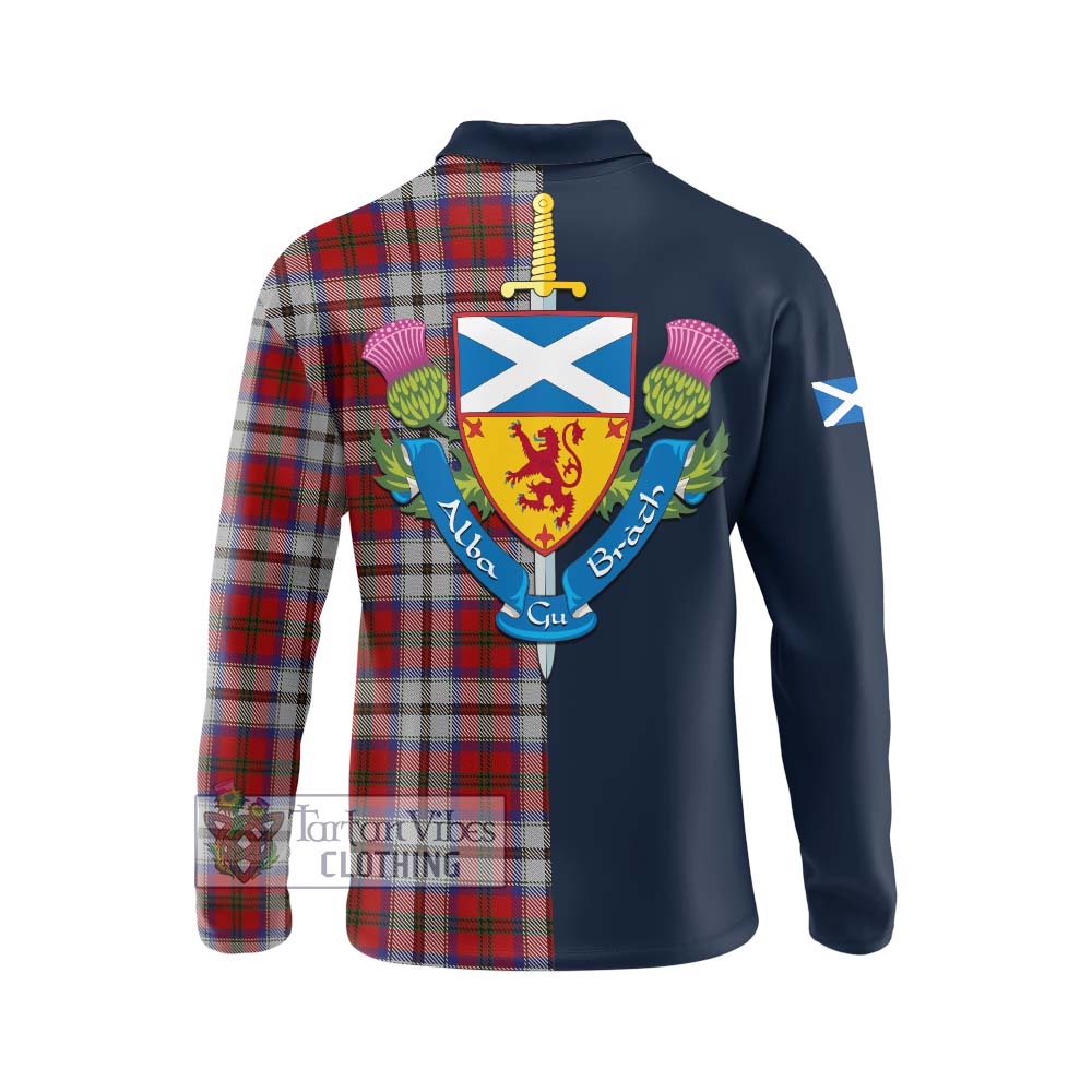 Tartan Vibes Clothing MacCulloch Dress Tartan Long Sleeve Polo Shirt with Scottish Lion Royal Arm Half Style