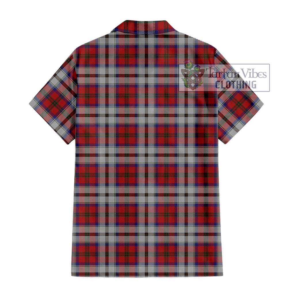 Tartan Vibes Clothing MacCulloch Dress Tartan Short Sleeve Button Shirt with Family Crest DNA In Me Style