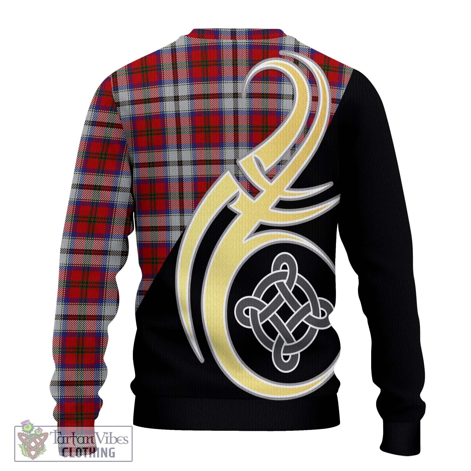 Tartan Vibes Clothing MacCulloch Dress Tartan Knitted Sweater with Family Crest and Celtic Symbol Style