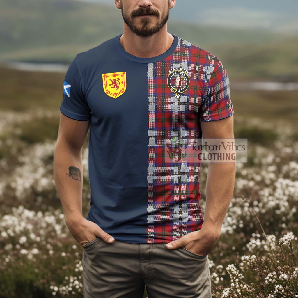 Tartan Vibes Clothing MacCulloch Dress Tartan T-Shirt Alba with Scottish Lion Royal Arm Half Style