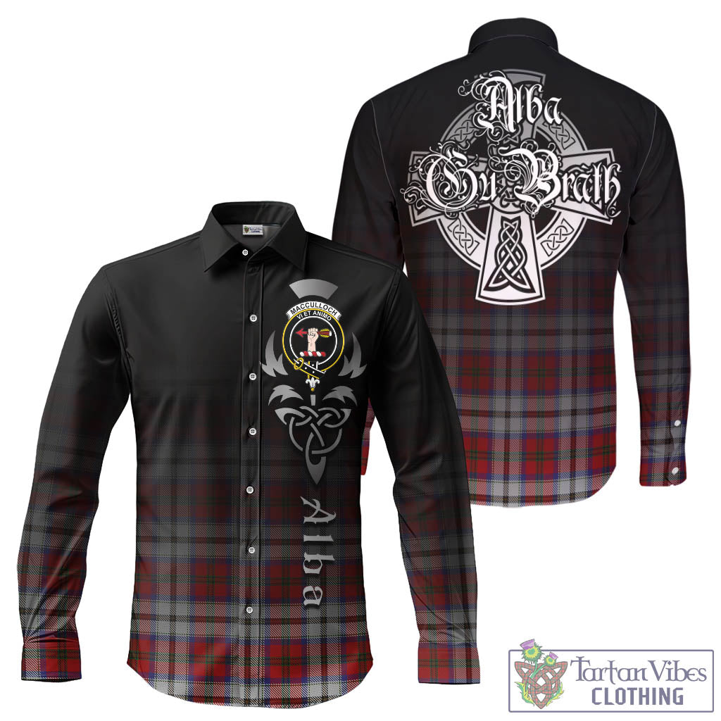 Tartan Vibes Clothing MacCulloch Dress Tartan Long Sleeve Button Up Featuring Alba Gu Brath Family Crest Celtic Inspired