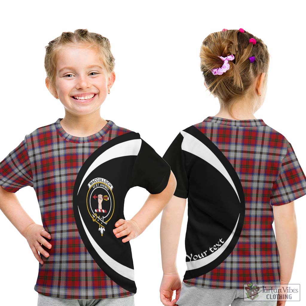 MacCulloch Dress Tartan Kid T-Shirt with Family Crest Circle Style - Tartan Vibes Clothing