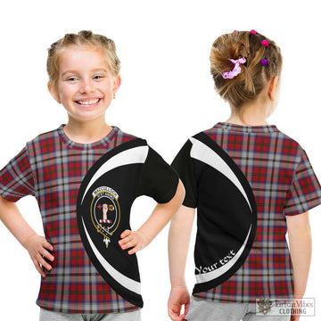 MacCulloch Dress Tartan Kid T-Shirt with Family Crest Circle Style