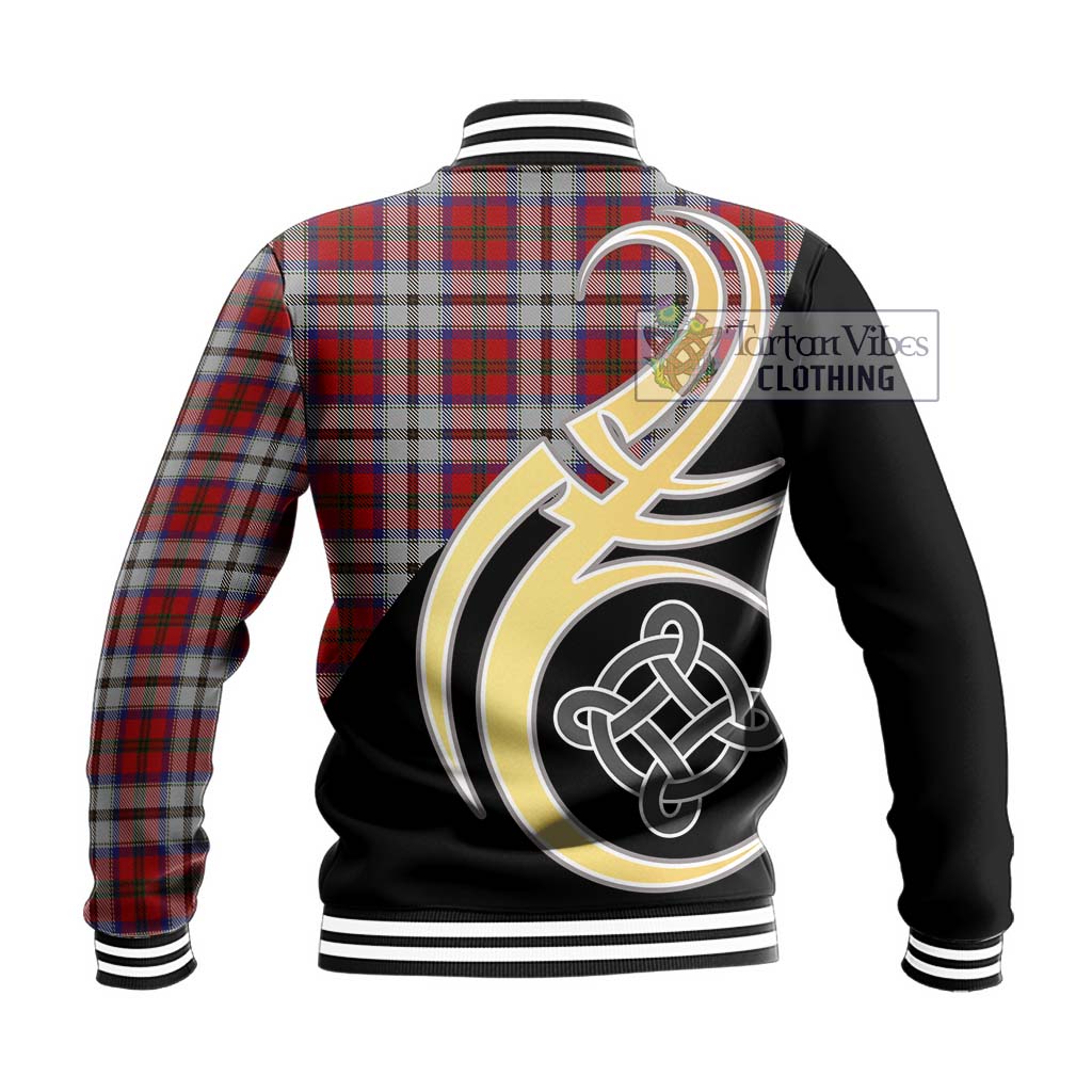 Tartan Vibes Clothing MacCulloch Dress Tartan Baseball Jacket with Family Crest and Celtic Symbol Style