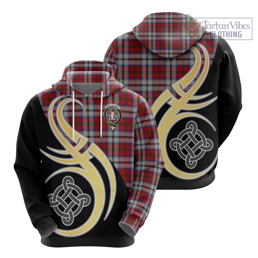 Tartan Vibes Clothing MacCulloch Dress Tartan Hoodie with Family Crest and Celtic Symbol Style