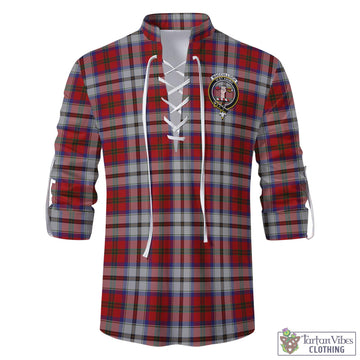 MacCulloch Dress Tartan Men's Scottish Traditional Jacobite Ghillie Kilt Shirt with Family Crest