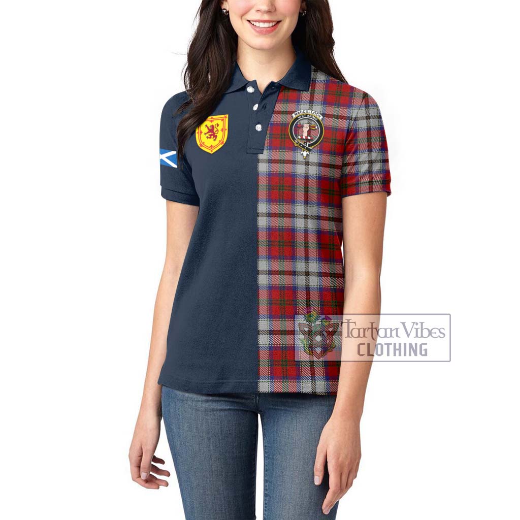 Tartan Vibes Clothing MacCulloch Dress Tartan Women's Polo Shirt with Scottish Lion Royal Arm Half Style