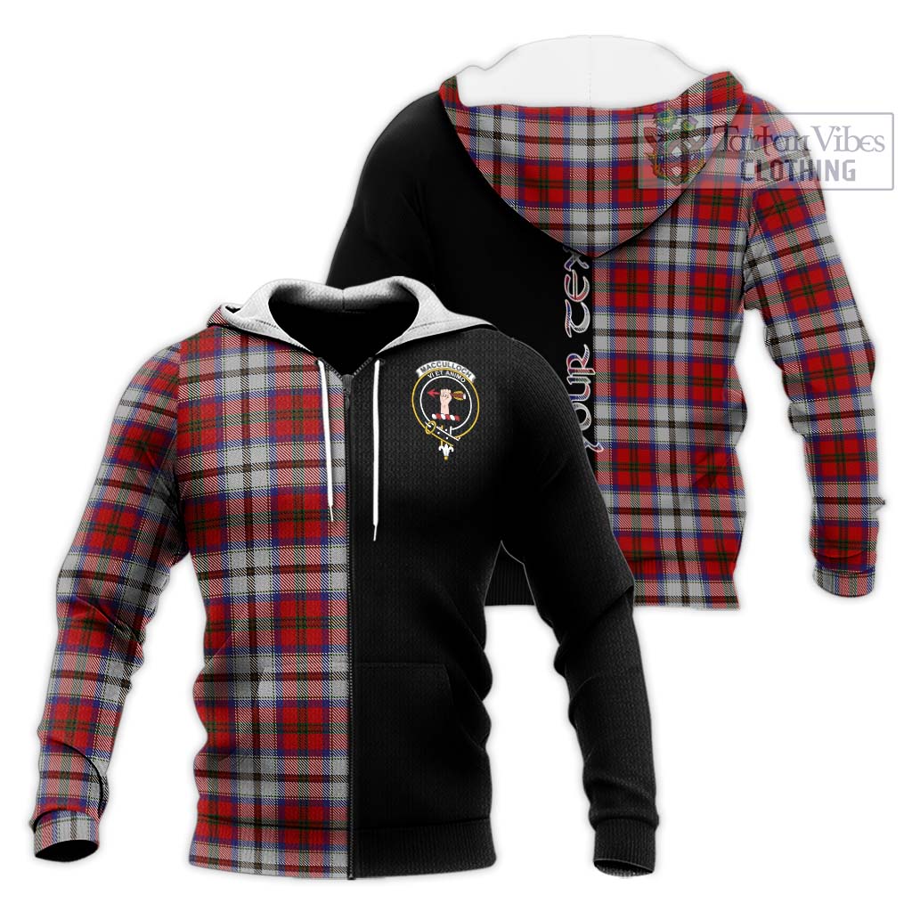 Tartan Vibes Clothing MacCulloch Dress Tartan Knitted Hoodie with Family Crest and Half Of Me Style