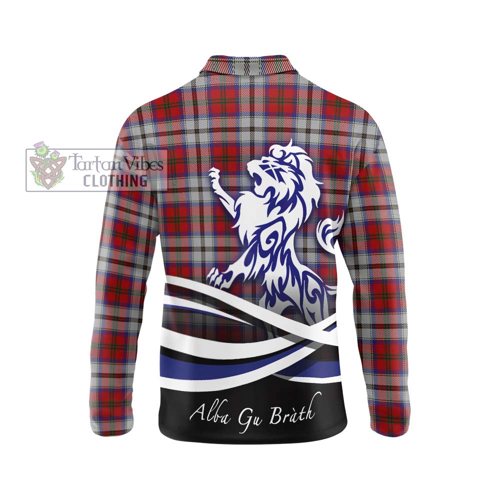 Tartan Vibes Clothing MacCulloch Dress Tartan Long Sleeve Polo Shirt with Alba Gu Brath Regal Lion Emblem