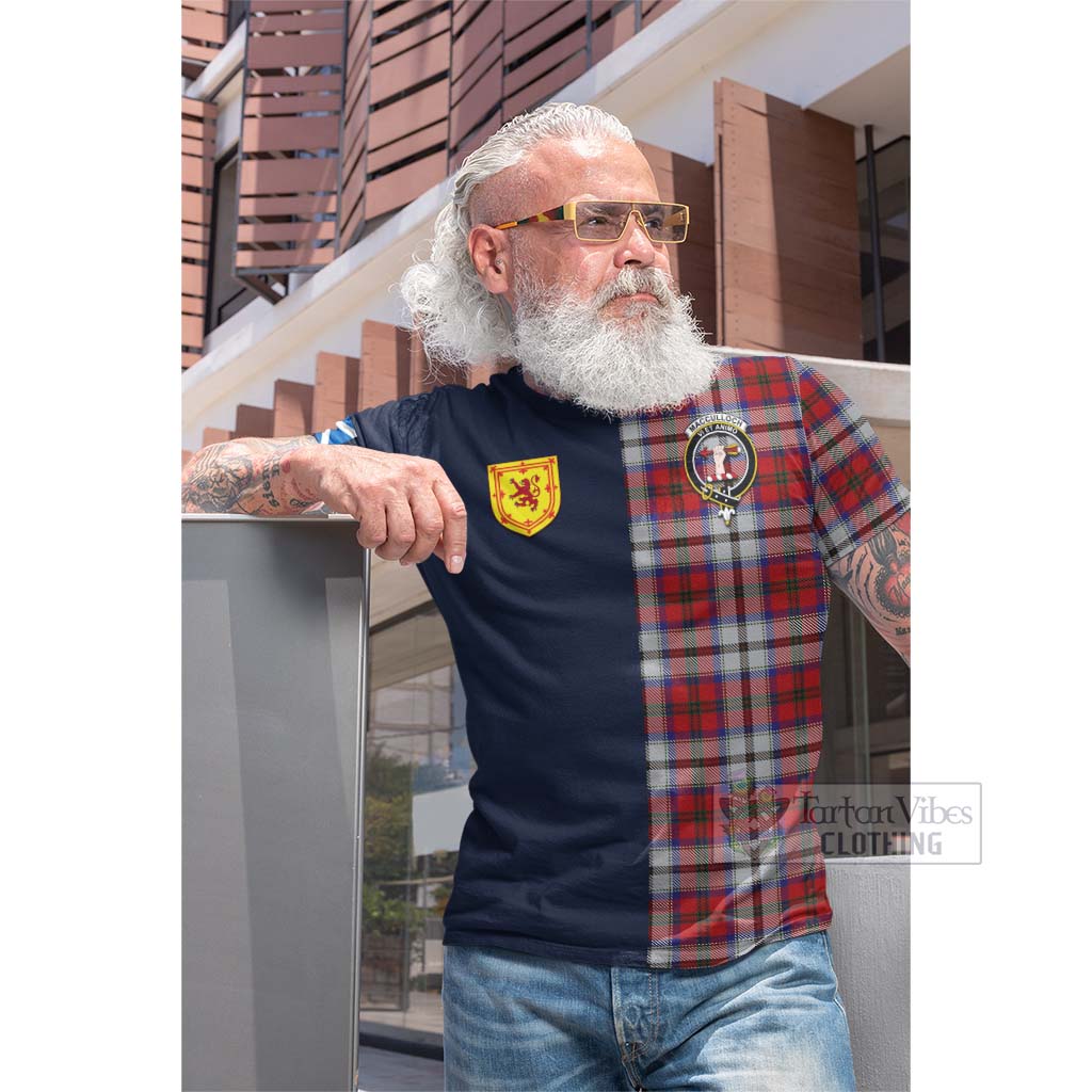 Tartan Vibes Clothing MacCulloch Dress Tartan Cotton T-shirt with Scottish Lion Royal Arm Half Style