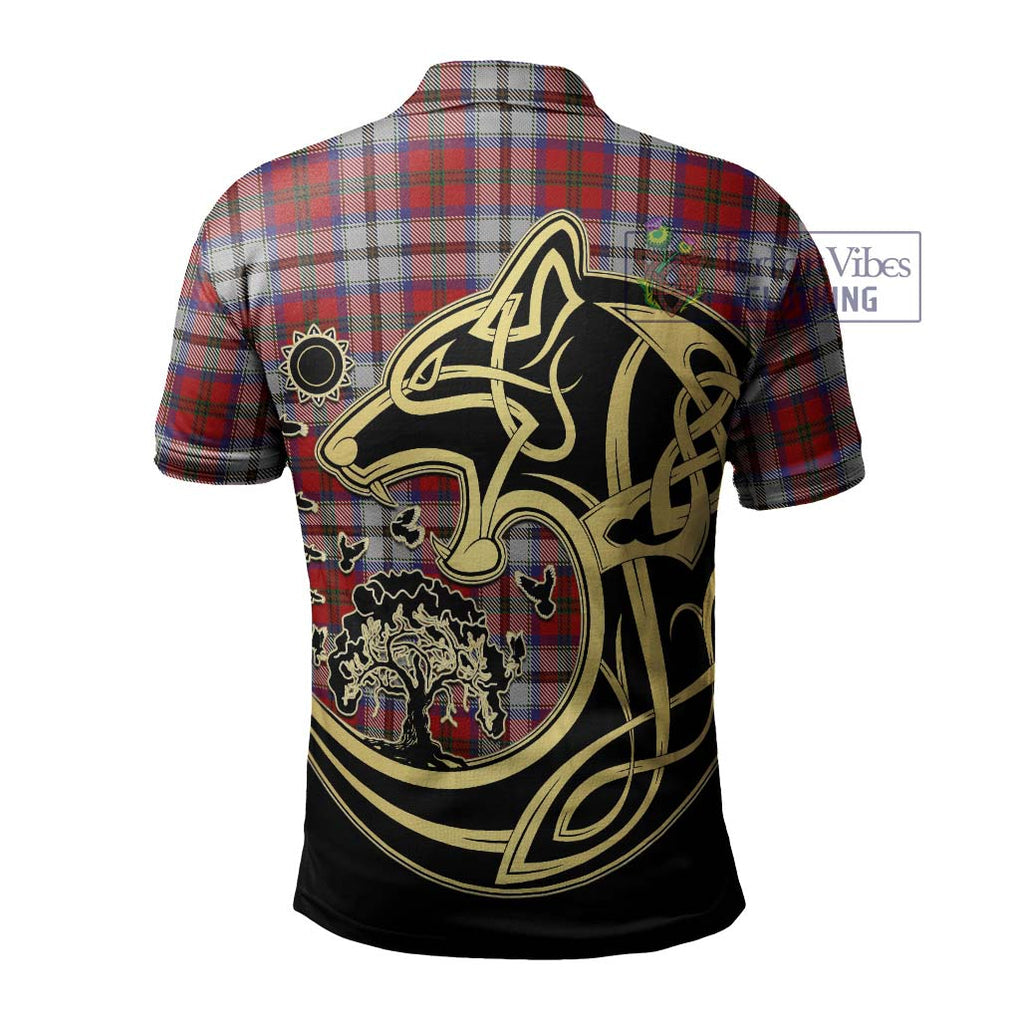 MacCulloch Dress Tartan Polo Shirt with Family Crest Celtic Wolf Style - Tartanvibesclothing Shop