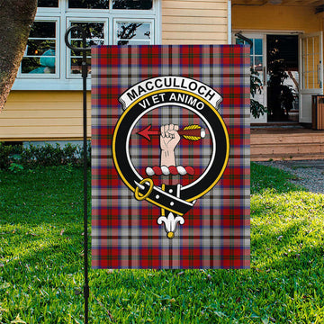 MacCulloch Dress Tartan Flag with Family Crest