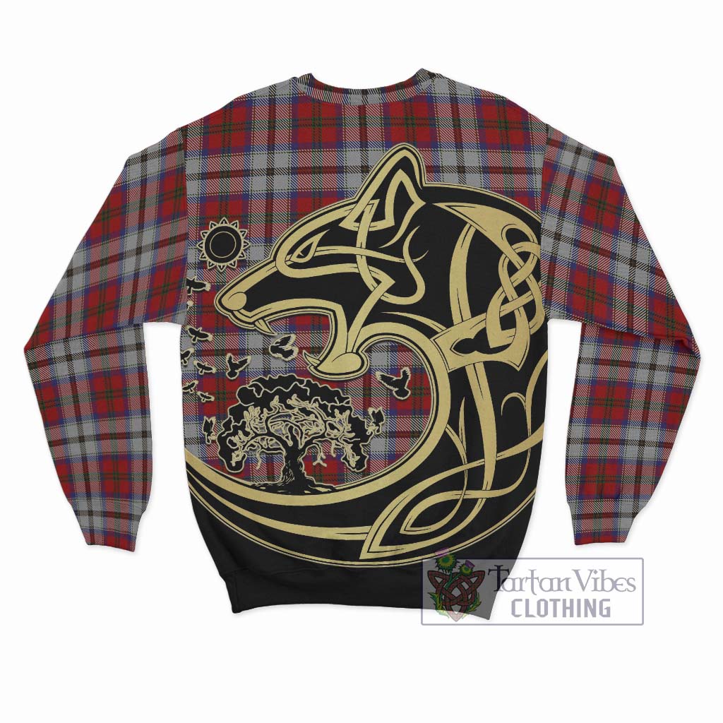 Tartan Vibes Clothing MacCulloch Dress Tartan Sweatshirt with Family Crest Celtic Wolf Style