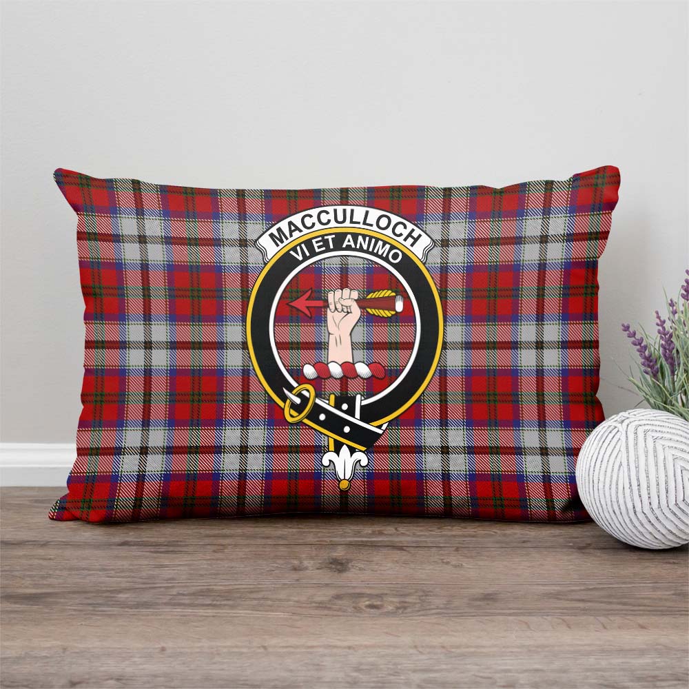 MacCulloch Dress Tartan Pillow Cover with Family Crest Rectangle Pillow Cover - Tartanvibesclothing