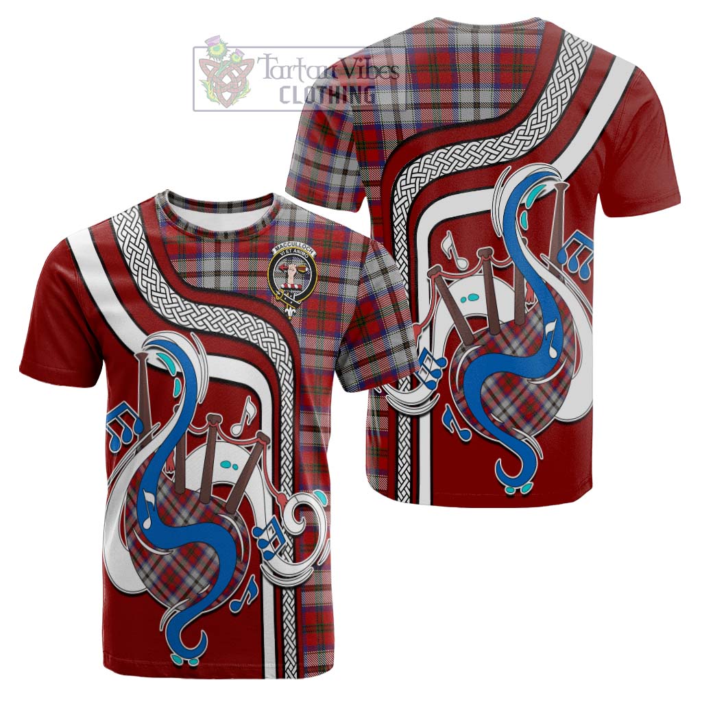 Tartan Vibes Clothing MacCulloch Dress Tartan Cotton T-shirt with Epic Bagpipe Style