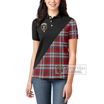 MacCulloch Dress Tartan Women's Polo Shirt with Family Crest and Military Logo Style