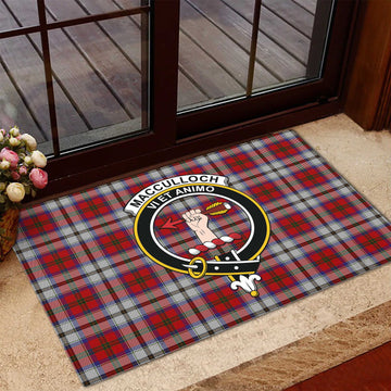 MacCulloch Dress Tartan Door Mat with Family Crest