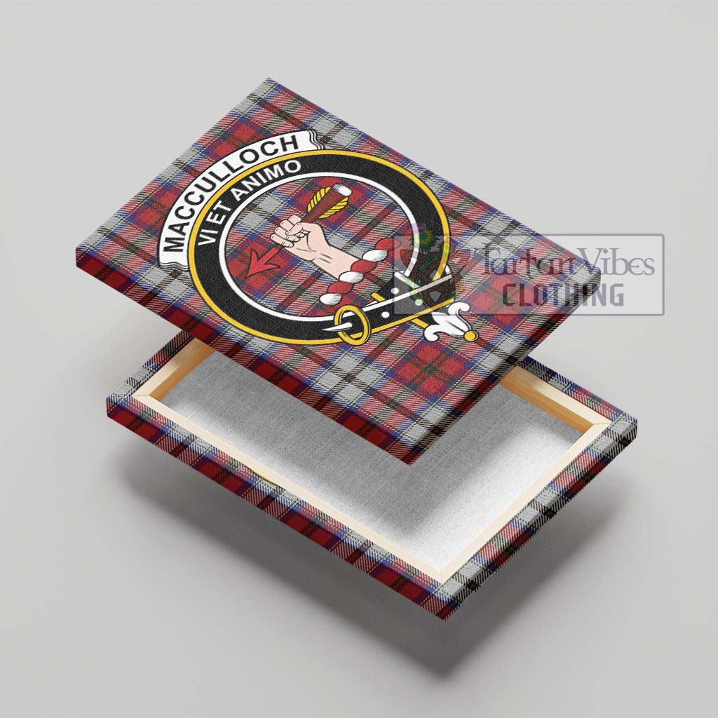 Tartan Vibes Clothing MacCulloch Dress Tartan Canvas Print Wall Art with Family Crest