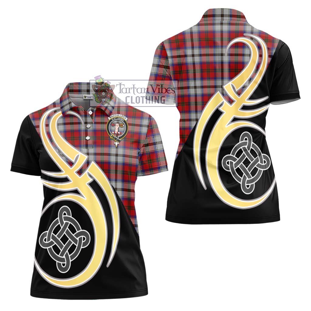 MacCulloch Dress Tartan Women's Polo Shirt with Family Crest and Celtic Symbol Style - Tartan Vibes Clothing