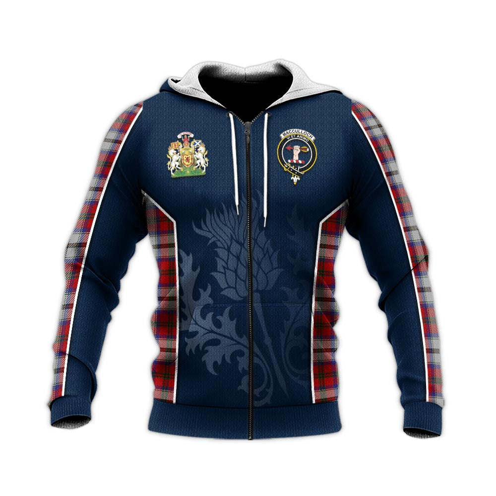 Tartan Vibes Clothing MacCulloch Dress Tartan Knitted Hoodie with Family Crest and Scottish Thistle Vibes Sport Style