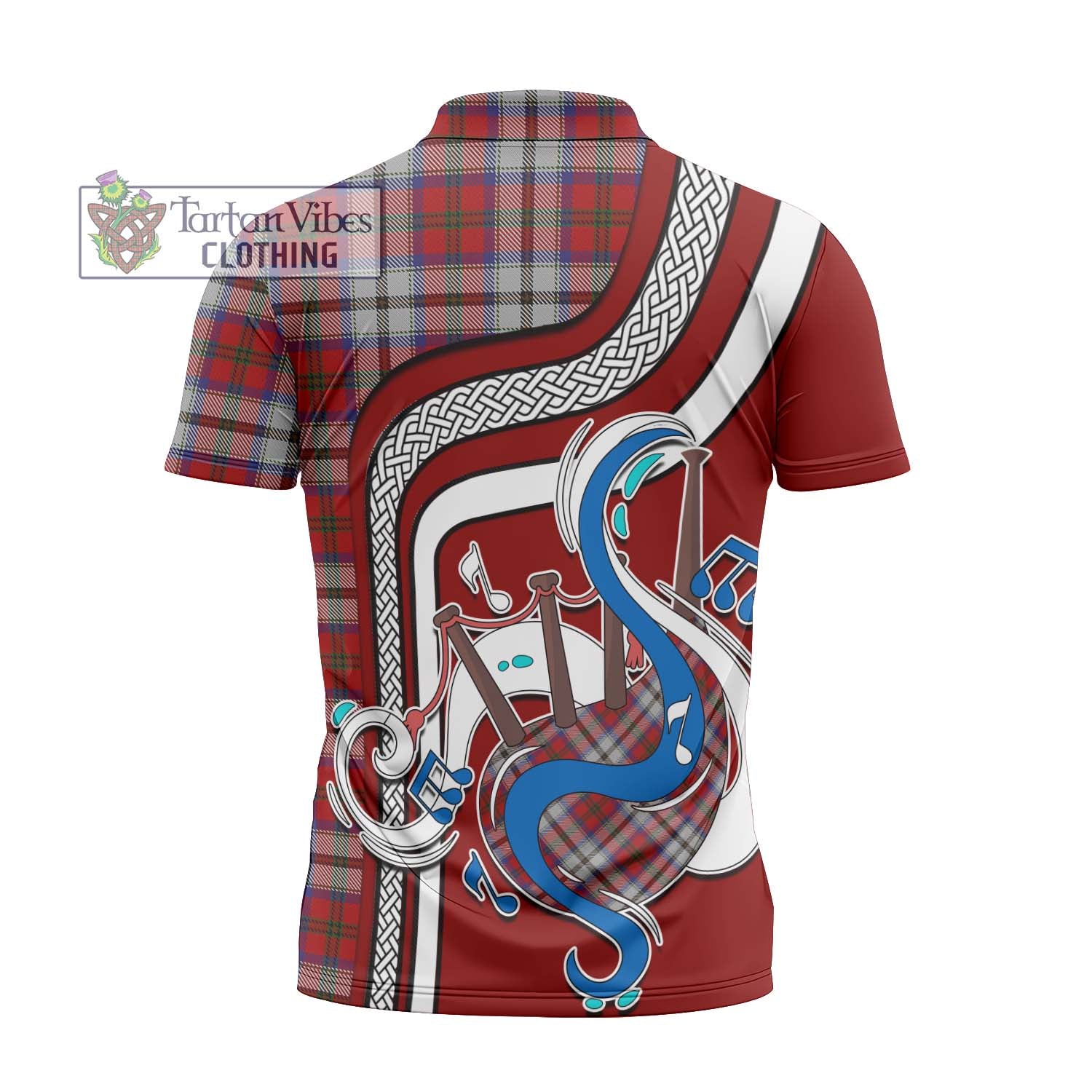 Tartan Vibes Clothing MacCulloch Dress Tartan Zipper Polo Shirt with Epic Bagpipe Style