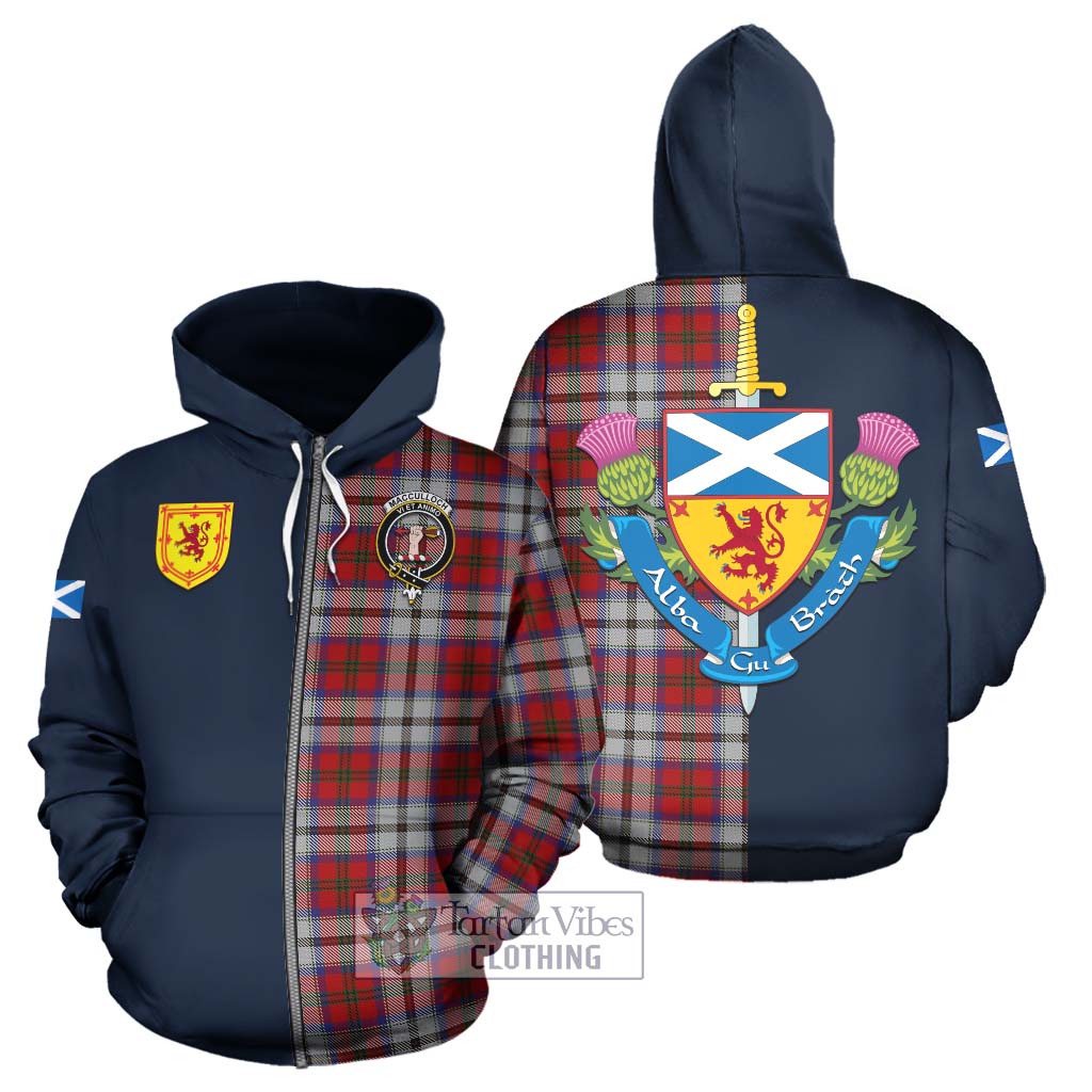 Tartan Vibes Clothing MacCulloch Dress Tartan Hoodie with Scottish Lion Royal Arm Half Style