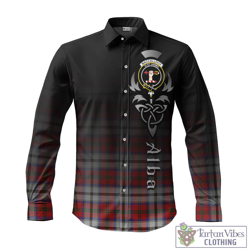 Tartan Vibes Clothing MacCulloch Dress Tartan Long Sleeve Button Up Featuring Alba Gu Brath Family Crest Celtic Inspired