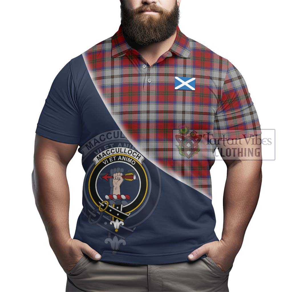 Tartan Vibes Clothing MacCulloch Dress Tartan Polo Shirt with Personalised National Flag and Family Crest Half Style