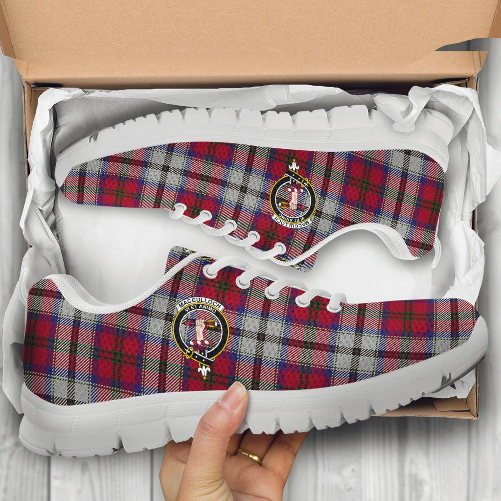 MacCulloch Dress Tartan Sneakers with Family Crest - Tartan Vibes Clothing