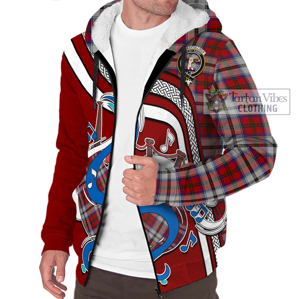 Tartan Vibes Clothing MacCulloch Dress Tartan Sherpa Hoodie with Epic Bagpipe Style