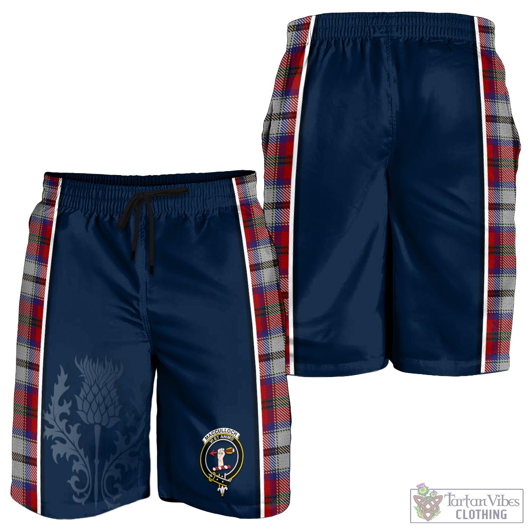 Tartan Vibes Clothing MacCulloch Dress Tartan Men's Shorts with Family Crest and Scottish Thistle Vibes Sport Style