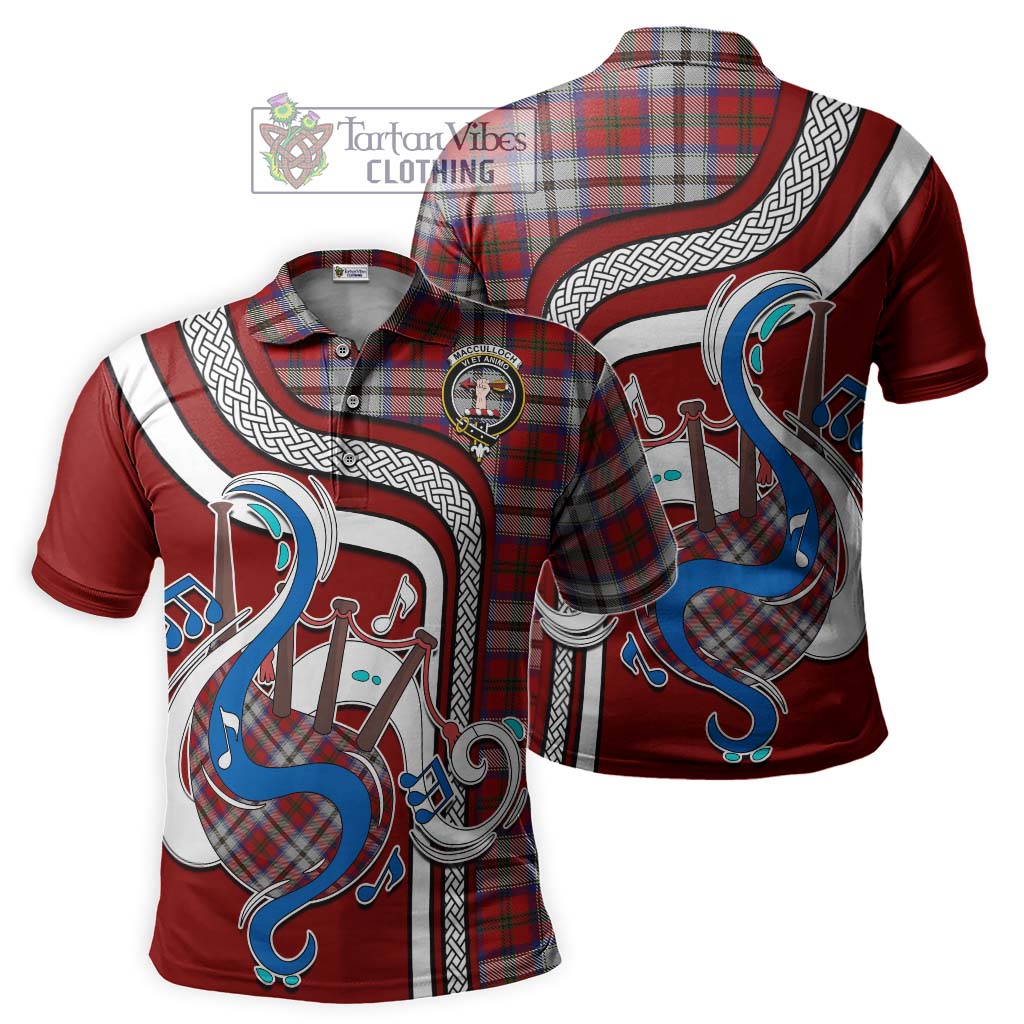 Tartan Vibes Clothing MacCulloch Dress Tartan Polo Shirt with Epic Bagpipe Style