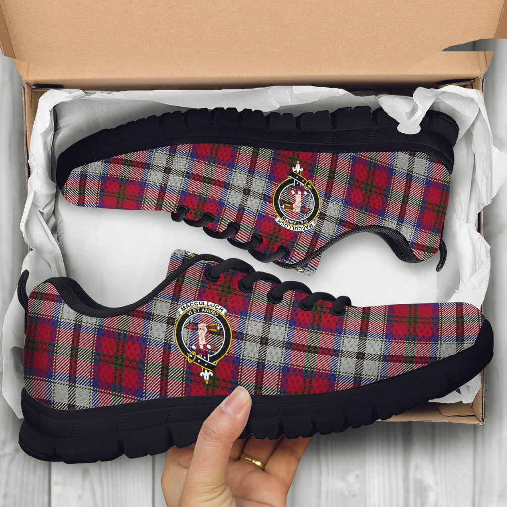 MacCulloch Dress Tartan Sneakers with Family Crest - Tartan Vibes Clothing