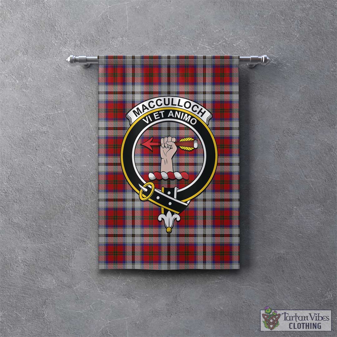 Tartan Vibes Clothing MacCulloch Dress Tartan Gonfalon, Tartan Banner with Family Crest